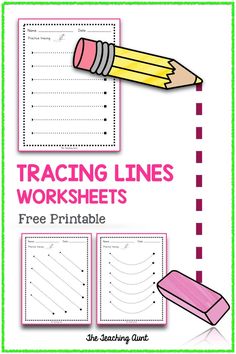 a printable worksheet for practicing lines and shapes with pencils on it