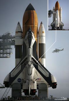 an image of a space shuttle on display