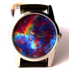 Watch - Nebula Hubble space photo watch -  unisex watch - women watch - men wrist watchmontre hommer Photo Movement, Leather Watch Cuff, Personalized Watches, Handmade Watch, Watches Women Leather, Hubble Space, Space Photos, Cuff Watch, Watch Women