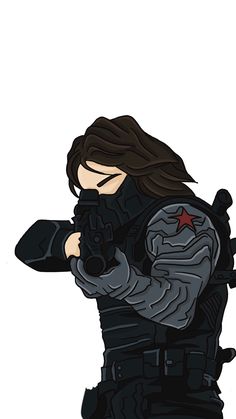 Marvel Fanart Wallpaper, Marvel Drawings Easy Bucky, Winter Soldier Cartoon, Bucky Drawing, Bucky Barnes Art Wallpaper, Faceless Cartoon