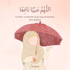 an arabic children's book cover featuring a girl holding an umbrella