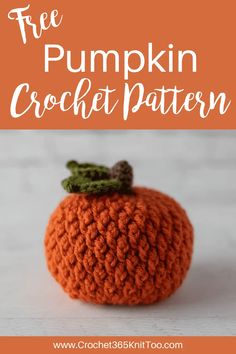 an orange crocheted pumpkin with the words free pumpkin crochet pattern on it