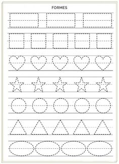 worksheet with lines and shapes for children to practice writing the letter i in english