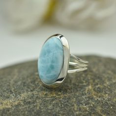 Genuine Larimar Gemstone Ring 925 Sterling Silver Ring Solid Silver Ring Women Vintage Ring Handmade Jewelry Ring Gift For Her ♥️♥️♥️♥️♥️♥️♥️♥️♥️♥️♥️♥️♥️♥️♥️♥️♥️♥️♥️♥️♥️♥️♥️♥️♥️♥️♥️♥️♥️♥️ ♥️ We accept customization contact us For Custom orders. ♥️ Product Detail :-- ♥️ Metal :- 925 Sterling Silver ♥️ Gemstone :-Larimar ♥️ Main stone creation :- Natural ♥️ Ring Size :- 7 ♥️ Ring Weight :- 4.3 Grams. ♥️ Metal Purity : 925 parts per 1000 ♥️♥️♥️♥️♥️♥️♥️♥️♥️♥️♥️♥️♥️♥️♥️♥️♥️♥️♥️♥️♥️♥️♥️♥️♥️♥️♥️♥️♥️♥️ Healing with Larimar ♥ Facilitating inner wisdom and outer manifestation Larimar is an earth-healing stone. It connects with nature and will counteract imbalances in the earth's energy. Larimar helps to heal and tone the throat. By opening up the throat chakra, it promotes self-confidence and encour Stamped 925 Larimar Rings As A Gift, Round Larimar Rings As A Gift, Silver Larimar Oval Ring, Adjustable Larimar Rings As Gift, Handmade Jewelry Ring, For Her, Cool Fits, Ring Women, Jewelry Ring