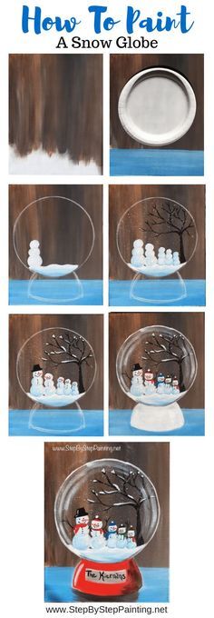 the instructions for how to paint a snow globe