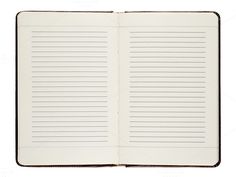 an open notebook with lined paper on top