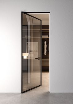 an open door to a walk in closet