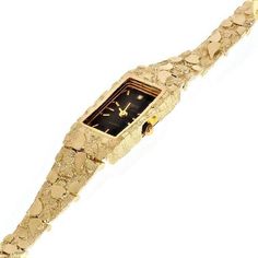 Our jewelry is not just metal, it is a piece of nature with millions of years of perfection to now enhance your look. Women's Watch 14k Yellow Gold Nugget Link Bracelet Geneve Wrist Watch with Diamond 8" 33 grams Product Features: Approximate Length: 8" Approximate Weight: 33 grams with the watch movement Approximate Width: 15.5 mm (0.6 inch) Gift Box included Geneve Watch: Stainless Steel Back Water Resistant It can be worn looser or tighter depending on the loopin which you secure it at. ||[ ] Gold Watches, Gold Nugget, Women's Watch, Watch Movement, 10k Gold, Gold Watch, Link Bracelets, Fashion Watches, Jewelry Stores