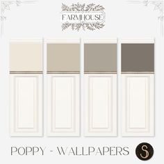 four different colors of wallpaper with the words poppy - wallpapers on it