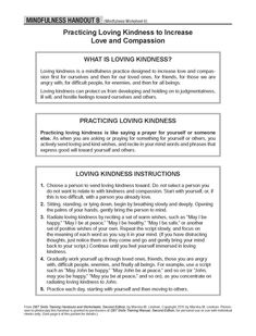 Dbt Therapy, Counseling Worksheets, Dbt Skills, Loving Kindness, Love And Compassion, Dialectical Behavior Therapy, Mental Health Counseling, Mindfulness Exercises, Counseling Resources