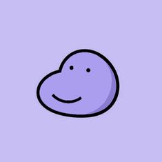 a purple cloud with a smiling face on it