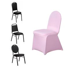 the chair covers are pink and black