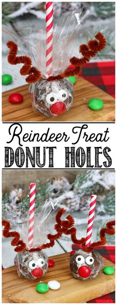 reindeer treat donut holes with candy in them