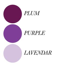 the words plum, purple and lavender are shown