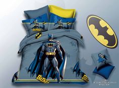 the batman bedding set is on display