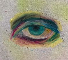 an eye painted on the side of a wall