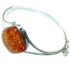 Handmade Unique 925 Sterling Silver bracelet with unique one of a kind Amber,  20.30 grams of marvelous handcrafted jewelry design. Only one piece availble ready to ship! It's unique worldwide bracelet - simply piece of art in world of fine jewelry. Genuine Polish Amber .925 Sterling Silver handamde Bracelet / Cuff  BRACELET DETAILS: Weight: 20.30g; Material: Sterling Silver; Main stone: Amber; Width (widest section): L- 1 inch; Inner circumference: 6-7 inch; Clasp: snap-lock; Stamp / Mark: 925; Adjustable Fusion Style Sterling Silver Bracelet For Gift, Unique Nickel-free Sterling Silver Bangle, Unique Adjustable Cuff Bracelet With Polished Finish, Hallmarked Adjustable Cuff Bracelet For Gift, Adjustable Hallmarked Cuff Bracelet As Gift, Unique Bangle With Polished Finish, Adjustable Hallmarked Cuff Bracelet Gift, Unique Round Bangle With Polished Finish, Handmade Sterling Silver Fusion Cuff Bracelet