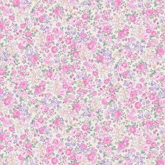 a pink and white floral wallpaper with lots of flowers on the bottom half of it