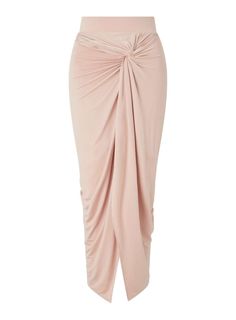 Blush Twist Knot Front Maxi Skirt Drapped Skirt, Fashion Outfits Women, Pareo Skirt, Traditional Skirts, Floral Embroidery Dress, Skirt Inspiration, Women Skirt, Fashion Design Dress