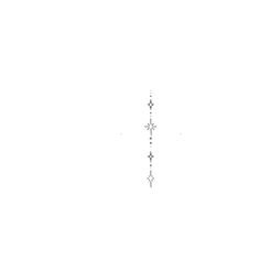 a line drawing of three stars on a white background in the shape of a cross