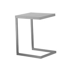 Tom 23 Inch Side End Table, Square Tray Top, Brushed C Shaped Steel Frame By Casagear Home Silver Side Table, Table Square, Metal End Tables, Contemporary Side Tables, Side End Table, Tray Design, Square Tray, Side Coffee Table, Living Room Side Table