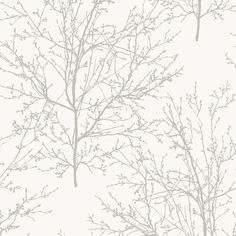 a white and gray tree wallpaper with branches