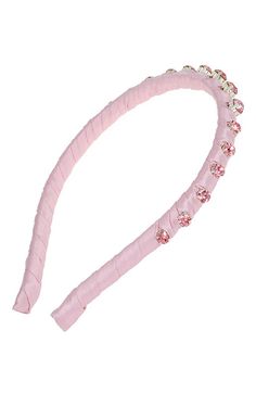 The L. Erickson Haisley Headband features a fun and feminine design, suitable for various occasions. This headband is a delightful accessory that effortlessly combines playful charm with a touch of glamour. The 1/2-inch wide band is carefully wrapped in luxurious satin ribbon, creating a smooth and comfortable fit. Large crystals strategically placed along the band catch the light, creating a dazzling effect.Product Features:- Imported by L. Erickson- Great for styling most hair types- Comfortab Summer Headband, Pink Head Band, Cute Blue Hair Accessories With Headband, Blue Headband For Summer, Elegant Blue Summer Headband, Elegant Blue Headband, Eva Hair, Adjustable Blue Headband, Hair Accessories Ponytail