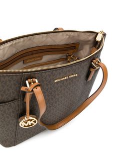 Shop brown Michael Michael Kors Jet Set monogram logo tote with Express Delivery - Farfetch