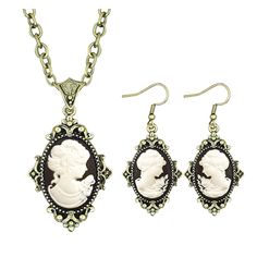 PRICES MAY VARY. Classic Design For The Whole Set: the same classic design for the whole cameo jewelry for women:cameo pendant necklace,cameo earring. Face To Face Earring Cameo Bead: special face to face cameo earring bead,the same cameo face direction when wear the cameo earring. 2 Pieces Different Size Chain: there are 2 pieces different size chain for the cameo necklace,18 inches and 28inches. Vintage Look Theme Jewelry: this victoria cameo jewelry was process by top Eco-friendly vintage bro Lady Cameo Necklace, Cameo Earring, Cameo Pendant Necklace, Cameo Earrings, Cameo Jewelry, Face Earrings, Vintage Cameo, Cameo Necklace, Cameo Pendant