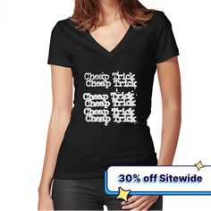 Flattering slim fit soft jersey t-shirt with v-neck. Solid colors are 100% cotton, heather colors are cotton blend. Range of colors available, with the option to print on front or back. Size range S-2XL. Cheap Trick Logo Aerial Silk, Cheap Trick, I'm With The Band, What’s Going On, Look At You, A Train, Look Cool, Jersey T Shirt, Workout Tops