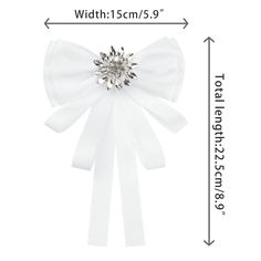 Women's Bowknot Brooch Shirt Bow Tie Rhinestone Neck Tie Breastpin. Suitable for daily use, one of the gifts for your friends. Perfect for parties, weddings, everyday office work, or other occasions. Wear it with stand-collar shirts, sweaters, blouses, and dresses for a unique and elegant look that adds glamour. Locking a brooch pin on the back makes clipping your tie quicker and easier. Notes: 1. This tie is pre-tied design, no need to tie it yourself. 2. Due to different computer monitors and Rhinestone Ribbon, Ribbon Brooch, Mesh Gloves, Stand Collar Shirt, Rhinestone Dress, Dress Shirts For Women, And Dresses, Computer Monitors, Office Work