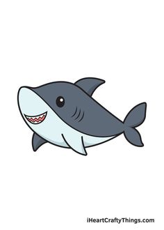 a cartoon shark with an open mouth