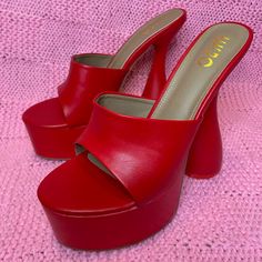 *Unworn* No Box *Size* Women’s: 11 Men’s: 9.5 Red Platform Heels, Very Comfortable With A Thick Back Heel. Red Platform Heels, Ego Shoes, Red Platform, Shoes Platform, Red Heels, Platform Heels, Women Shoes, Heels, Red