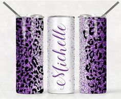 PRICES MAY VARY. Comes personalized with your choice of name Stainless Steel insulated 20oz skinny tumbler, fits perfectly in your cup holder Designed for both hot and cold drinks Comes with straw, lid and cup. Lid can be used with the straw or out, it also has a sliding lid closure. Designs are fused on the bottles and cups and will not fade. The glitter is a graphic that is fused onto the cup with permanent ink giving it the appearance of glitter. We love to do custom designs, send us a messag Purple Leopard Print, Insulated Coffee Mugs, Purple Leopard, Leopard Animal, Cup Gifts, Insulated Cups, Cup Coffee, Holder Design, Purple Glitter