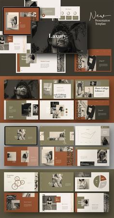 LAXURY - Lookbook Fashion Powerpoint Creative - Design Template Place Fashion Powerpoint Design, Fashion Powerpoint Template, Fashion Presentation Design, Powerpoint Layout Ideas, Powerpoint Presentation Ideas, Slideshow Ideas, Fashion Powerpoint, Marketing Portfolio, Indesign Layout