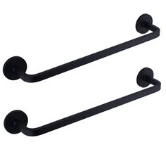 two black towel racks on a white background