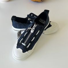 These Low-Top Canvas (Jeans)Sneakers. Modern Sneakers. Blue Denim Sneakers With Vulcanized Sole, White Denim Sporty Sneakers, Sporty Denim Low-top Sneakers, Urban Blue Canvas Sneakers, Sporty Low-top Denim Sneakers, Denim Low-top Sneakers For Streetwear, Diesel Shoes Sneakers Women, Diesel Sneakers For Men, Diesel Sneakers