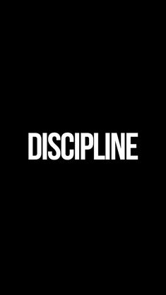 the word discipline is written in white on a black background