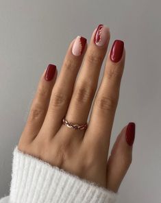 Burgundy Nail Designs, Ideas Uñas, Mani Ideas, Unghie Sfumate, 2023 Nails, Red Christmas Nails, Burgundy Nails, Festival Nails, Xmas Nails