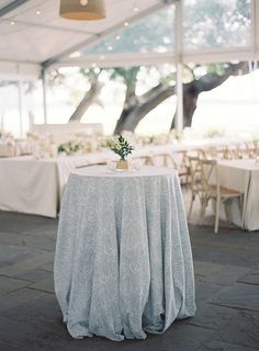 Table Setting, Wedding Inspiration, Tablescapes, Dining,  Event Rentals, Dinner Party, Wedding Ideas, Event Inspiration, Wedding Inspo Linens For Wedding Receptions, Textured Table Cloth Wedding, Patterned Linens Wedding, Stradley Davidson Linen, Blue Linens Wedding, Cocktail Hour Tables, Stradley Davidson, French Blue Wedding, Cocktail Hour Decor