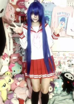 Lucky Star Cosplay, Lucky Star Konata, Kawaii Room Ideas, Animecore Webcore, Kei Visual, Cosplay Inspo, Star Character, Friend Anime, Kawaii Room