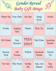 the gender reveal baby gift bingo game