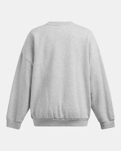 Ultra-soft cotton-blend fleece with brushed inside for extra warmth|Extended body length & drop hem shoulder for an oversized fit & feel|Ribbed collar, cuffs & bottom hem Oversized Plain Sweater For Streetwear, Oversized Plain Sweatshirt For Winter, Oversized Plain Winter Sweatshirt, Gray Oversized Drop Shoulder Sweatshirt, Oversized Gray Drop Shoulder Sweatshirt, Oversized Comfy Gray Sweater, Oversized Cozy Sweatshirt, Gray Oversized Long Sleeve Sweats, Oversized Gray Long Sleeve Sweats