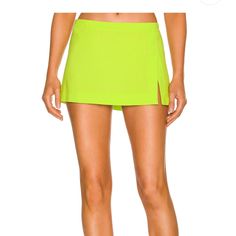 Neon Green Mini Skirt Only Worn Once Matching Top Is Also For Sale! Green Fitted Short Tennis Skirt, Green Fitted Tennis Skirt With Short Inseam, Green Fitted Short Inseam Tennis Skirt, Summer Lined Mini Skirt, Green Fitted Short Skirt, Chic Short Inseam Tennis Skirt For Summer, Fitted Short Green Skirt, Green Mini Tennis Skirt For Summer, Chic Green Skirted Bottoms