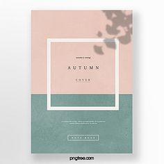 an autumn cover with a square frame on the front and bottom, in pastel colors