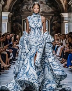 Fashion Study, Unusual Dresses, Sea Dress, Performance Outfits, Runway Fashion Couture, Runway Details, Couture Dress, Virtual Fashion, Textiles Fashion