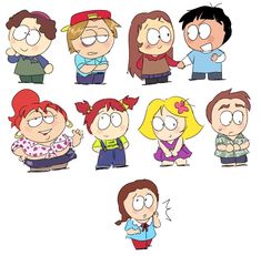 cartoon characters with different facial expressions