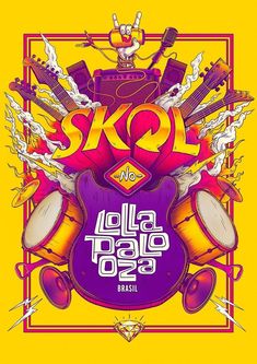 the poster for sko's upcoming show is shown in purple, yellow and red