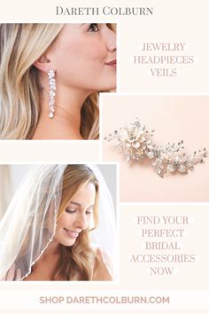 Bridal hair combs, jewelry & veils Long Sleeve Ball Gown Wedding Dress, Bridal Jewlery, Long Sleeve Ball Gowns, Wedding Headpieces, Feminine Jewelry, Wedding Shoes Bride, Wedding Decor Inspiration, Bride Accessories, Shop Wedding