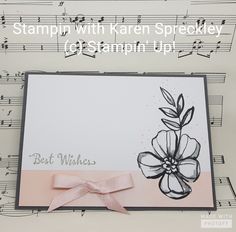 stampin'with kareen spielley - best wishes card and sheet music